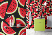 Red Watermelons | Vector Print, a Food Illustration by MalyskaStudio (Thumbnail 2 of 6)