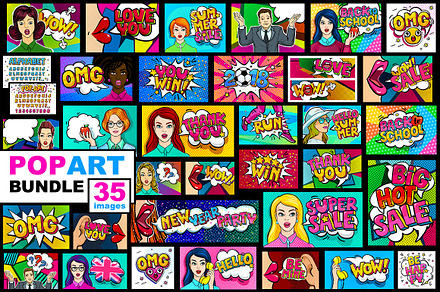 35 images in pop art style