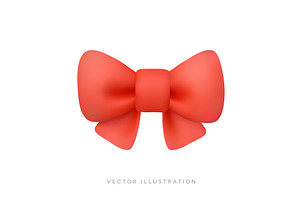 Red ribbon bow isolated on white, an Object Illustration by GraphiShop