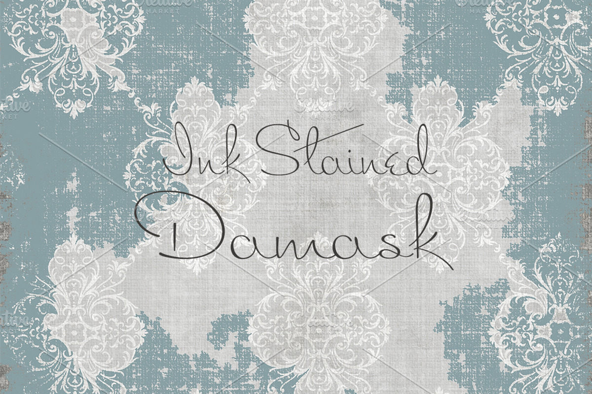 Ink Stained Damask Background Papers preview 5