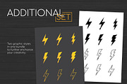 Lightnings Icons Set, an Outline Icon by Boyko Pictures (Thumbnail 2 of 7)