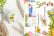 Summer time, Tropical clipart, a Decorative Illustration by Usis (Thumbnail 12 of 13)