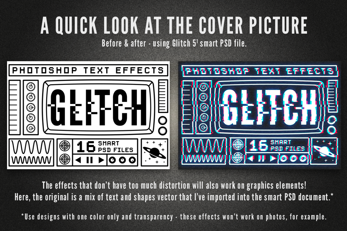 Glitch text effects for Photoshop, a Layer Style Add-On by MiksKS (Photo 4 of 12)