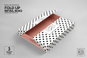 Fold Up Retail Thin Box Mockup