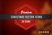 30 Premium Christmas line icons, an Outline Icon by Woo Graphics (Thumbnail 1 of 3)