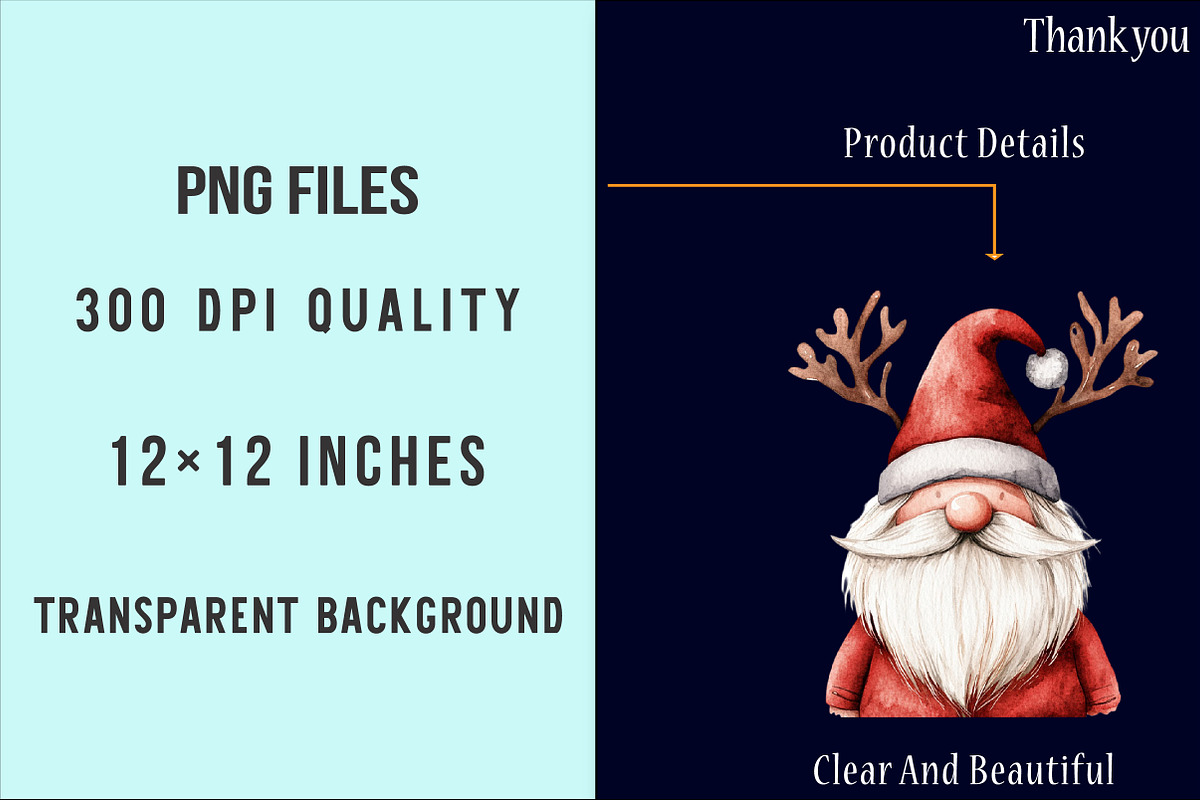 Christmas Gnome Sublimation Clipart, an Illustration by SinaCreation (Photo 4 of 5)