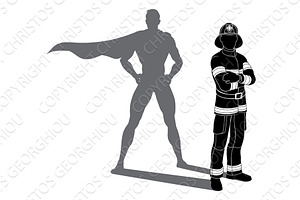 Superhero firefighter fireman Super, a Person Illustration by Christos Georghiou