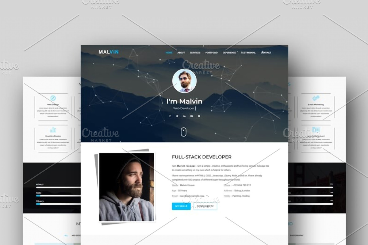 Personal Portfolio Landing Page, a Landing Page Template by nandinigraphics (Photo 1 of 3)