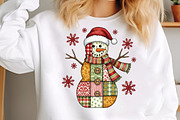 Patchwork Christmas Snowman PNG, an Illustration by SinaCreation (Thumbnail 2 of 7)