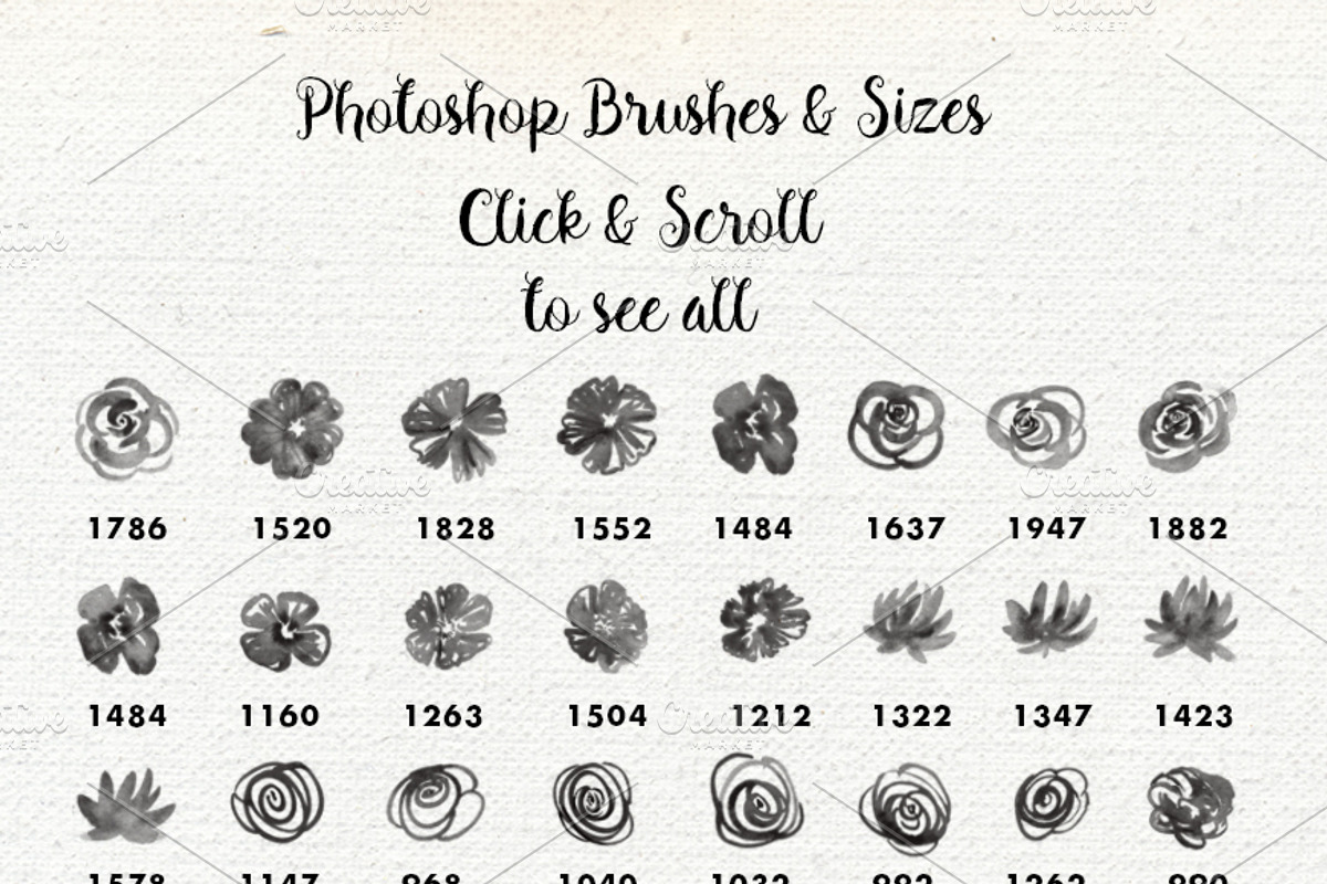 Watercolor Floral Garden PS Brushes preview 2