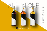 All-In-One Wine Bottle Mockup, an Advertising Mockup by wowproduction (Thumbnail 2 of 6)