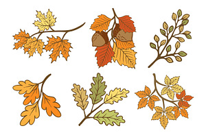 Vibrant Fall Foliage Collection, a Seasonal Illustration by Saba Vector