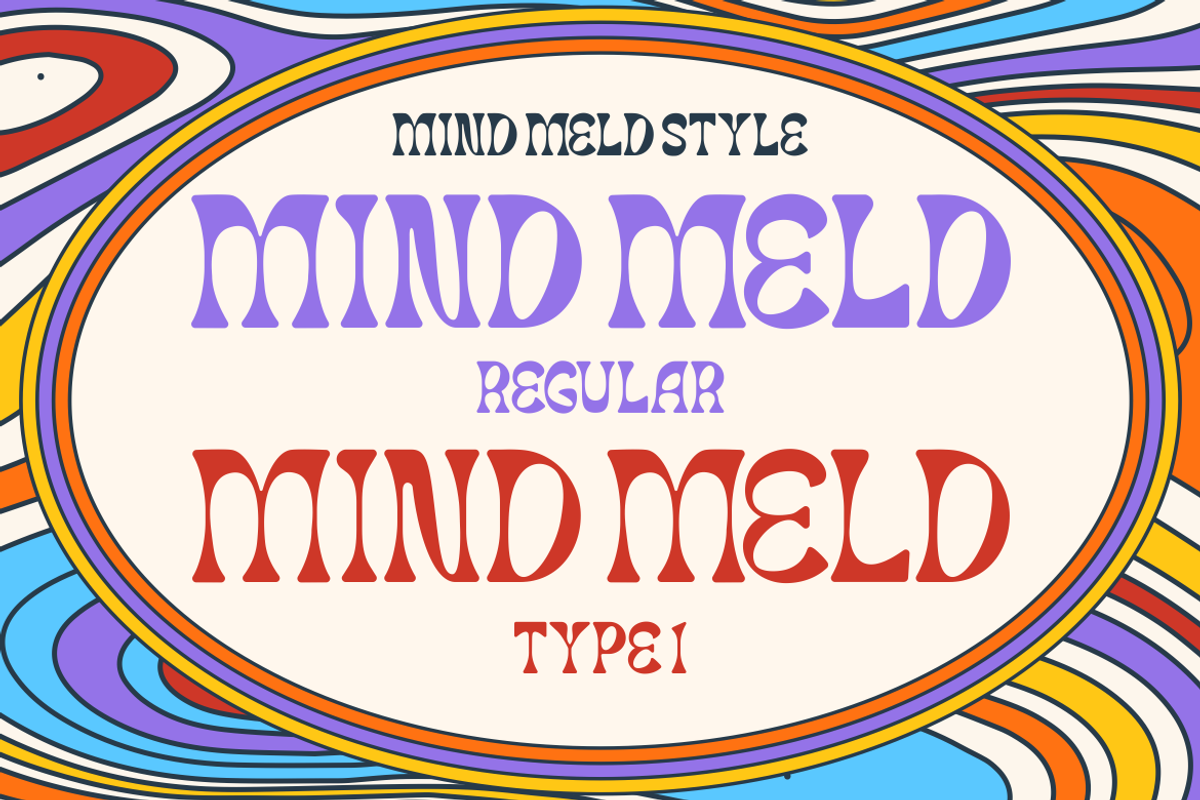 Mind Meld - Psychedelic Display Font, a Font by PutraCetol Studio (Photo 9 of 12)