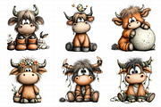 Whimsical Easter Highland Cow Clipar, an Illustration by Daily.Designs (Thumbnail 6 of 8)