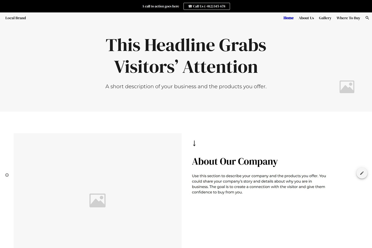 Local Brand 1 | GoogleSite Wireframe, a Templates & Theme by Template Heaven (Photo 1 of 4)