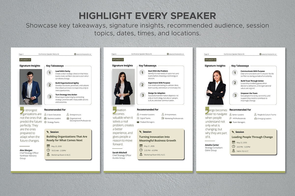 Conference Speaker Media Kit, a Brochure Template by Oshin Design (Photo 4 of 8)