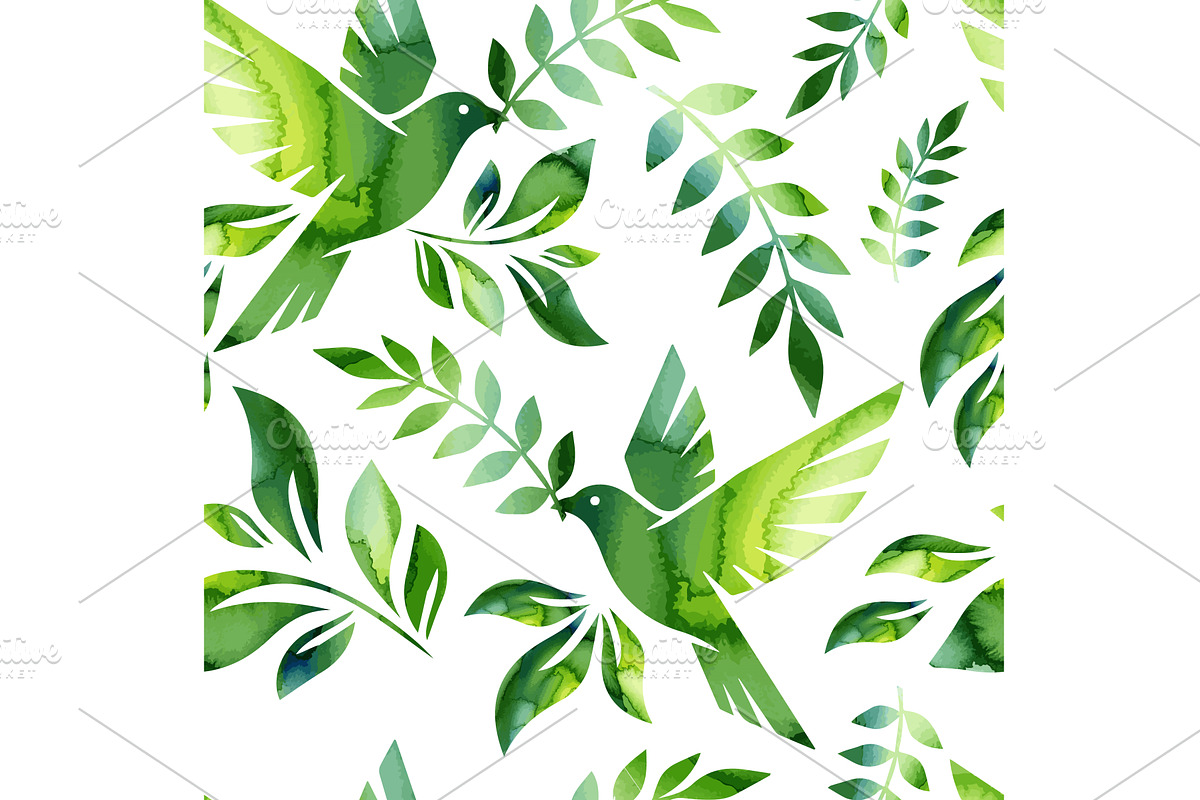 Seamless background with watercolor, an Illustration by Nenahliadava Design