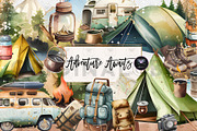 Adventure Awaits & Camping Clipart, an Illustration by BigCakeBee (Thumbnail 1 of 4)
