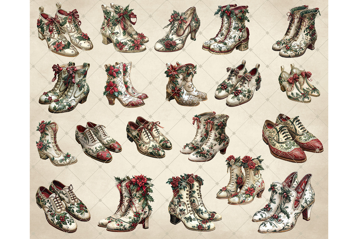 Christmas Shoes Clipart PDF, an Illustration by Memories By Lea (Photo 7 of 7)