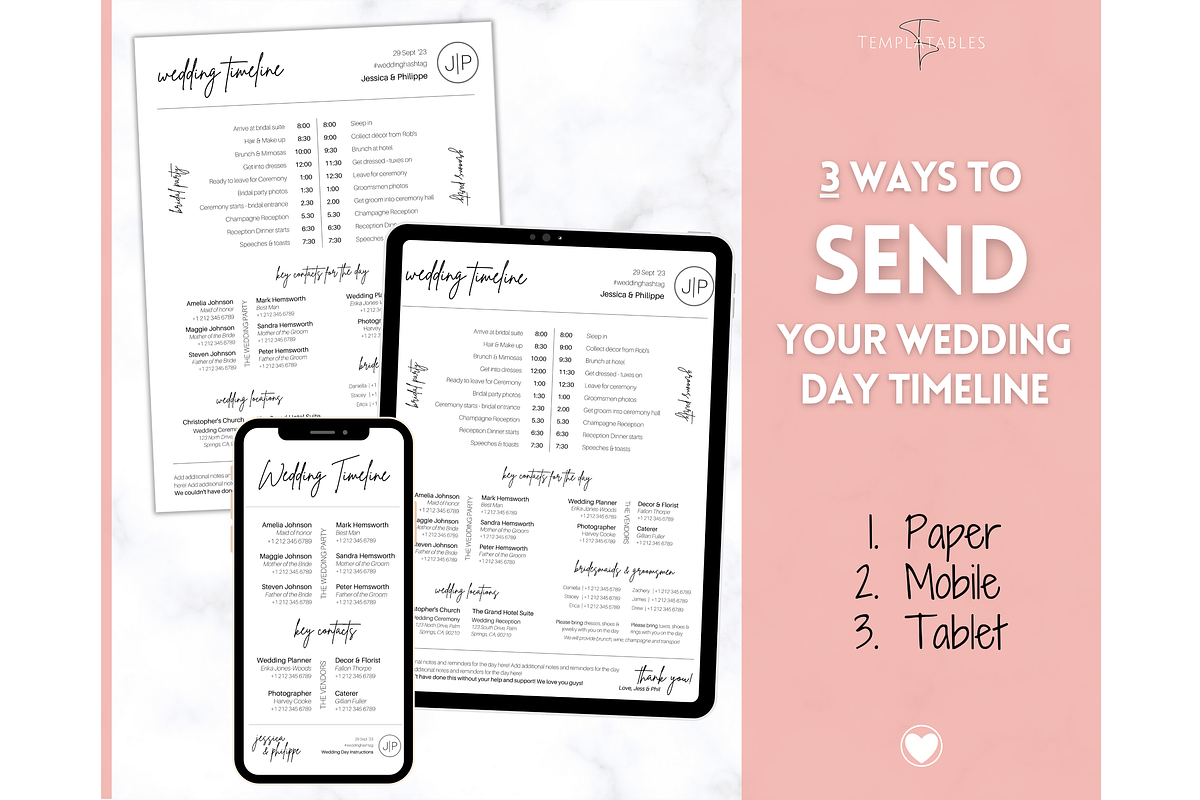 Wedding Day Timeline Template, a Stationery Template by Templatables (Photo 7 of 9)