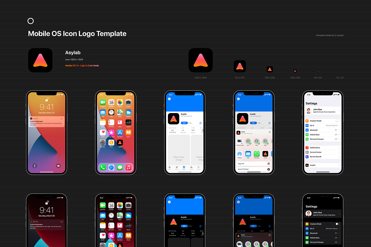 Mobile OS Icon Template Mockup - PSD, an iPhone Mockup by Asylab (Photo 16 of 34)
