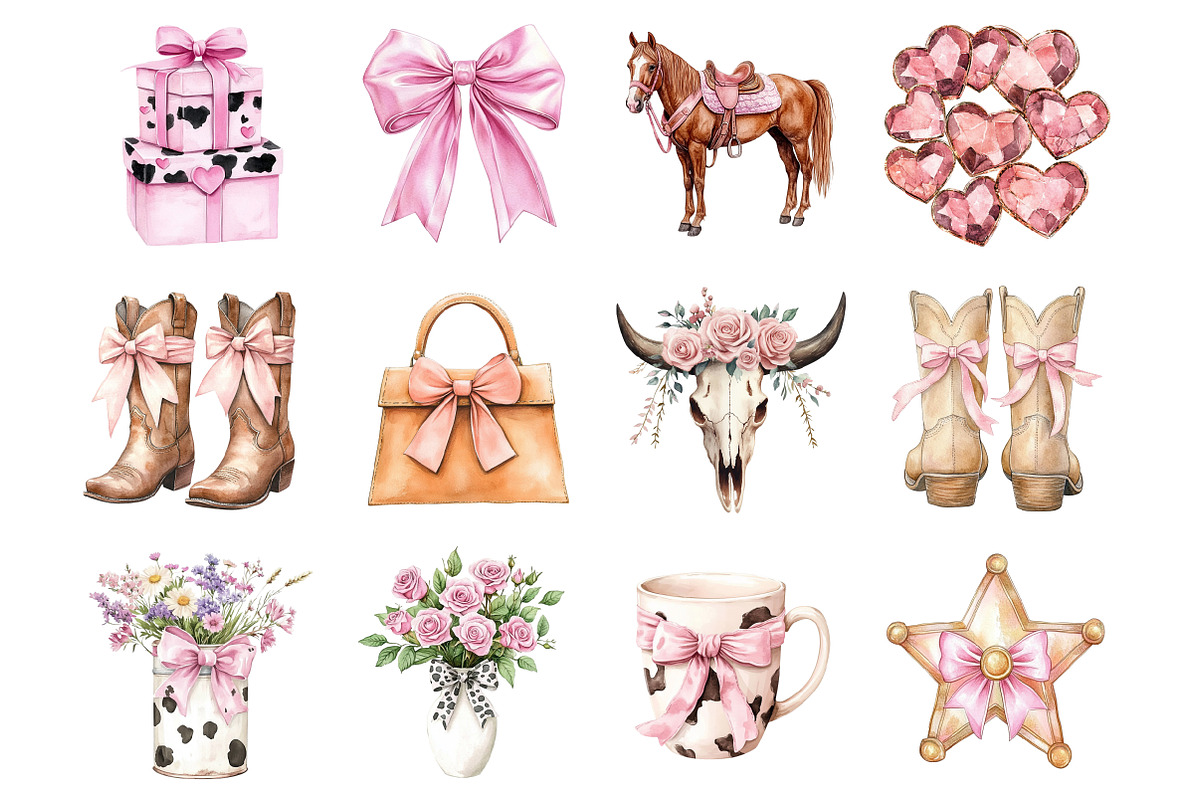 Watercolor Western Clipart, a Seasonal Illustration by Design Market (Photo 5 of 5)