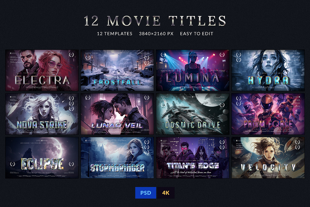 Cinematic Movie Titles, a Design Template by Andrew Skoch Design