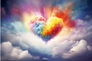 Uplifting Rainbow Cloud Love