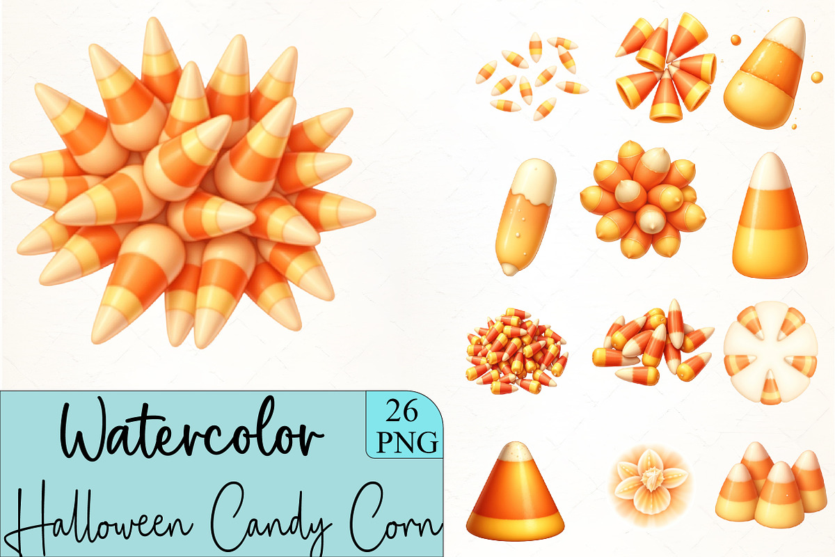 Halloween Candy Corn Clipart, an Illustration by CrexoraLab (Photo 1 of 5)