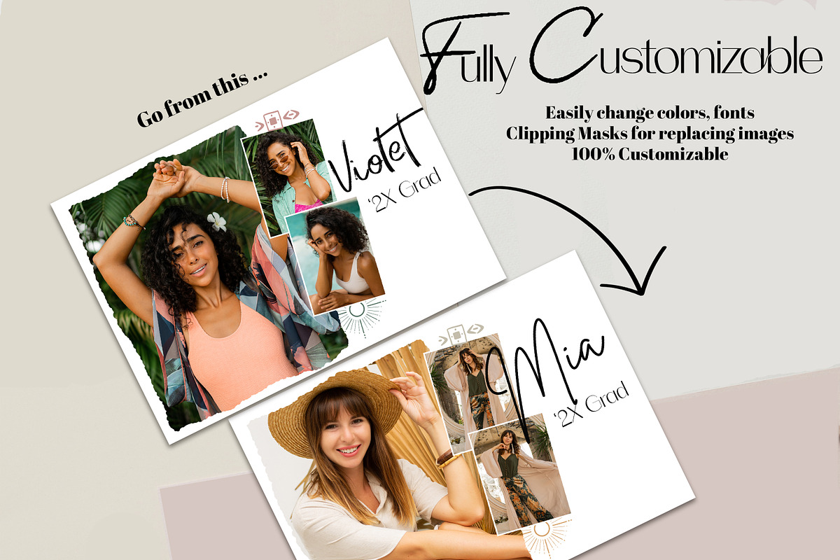 Senior Annoucement Template Card, a Card Template by InstaNoirDesigns (Photo 4 of 9)