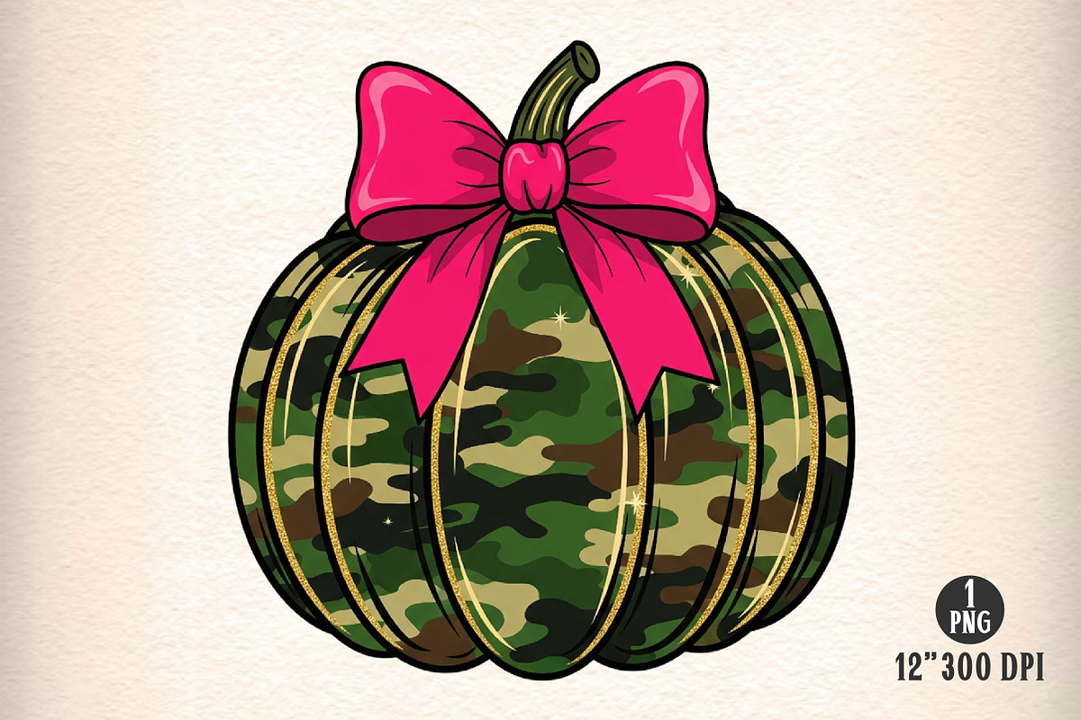Camo Pumpkin Glitter Coquette Fall, an Illustration by Dream Creation (Photo 1 of 5)