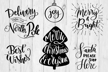 Christmas Hand Lettered Quotes Set