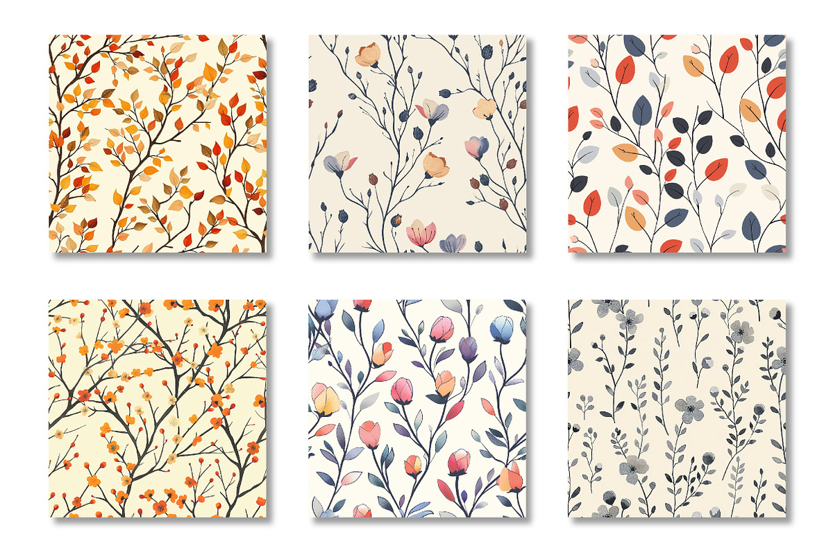 Seamless Floral Pattern Bundle, a Pattern Graphic by Canvas Craft