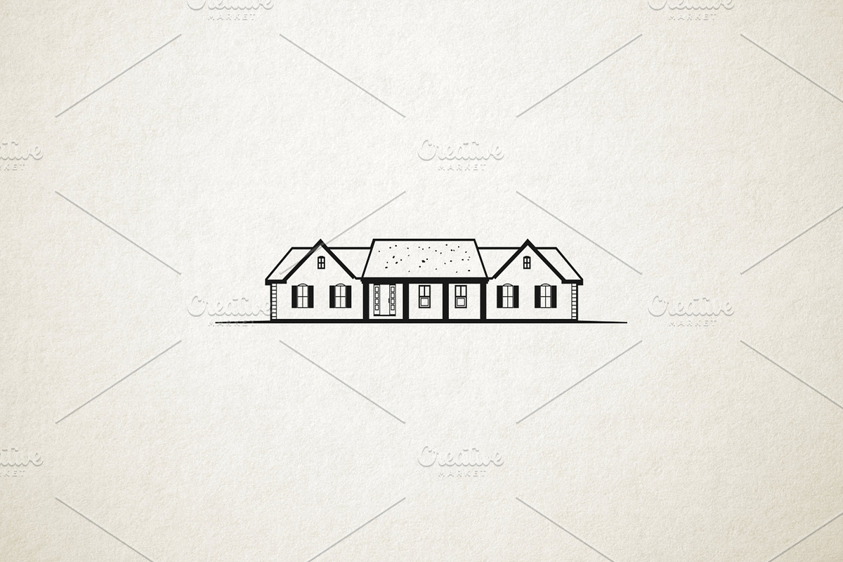 Hand drawn houses illustrations set, a Texture Illustration by Piro Concept (Photo 4 of 5)