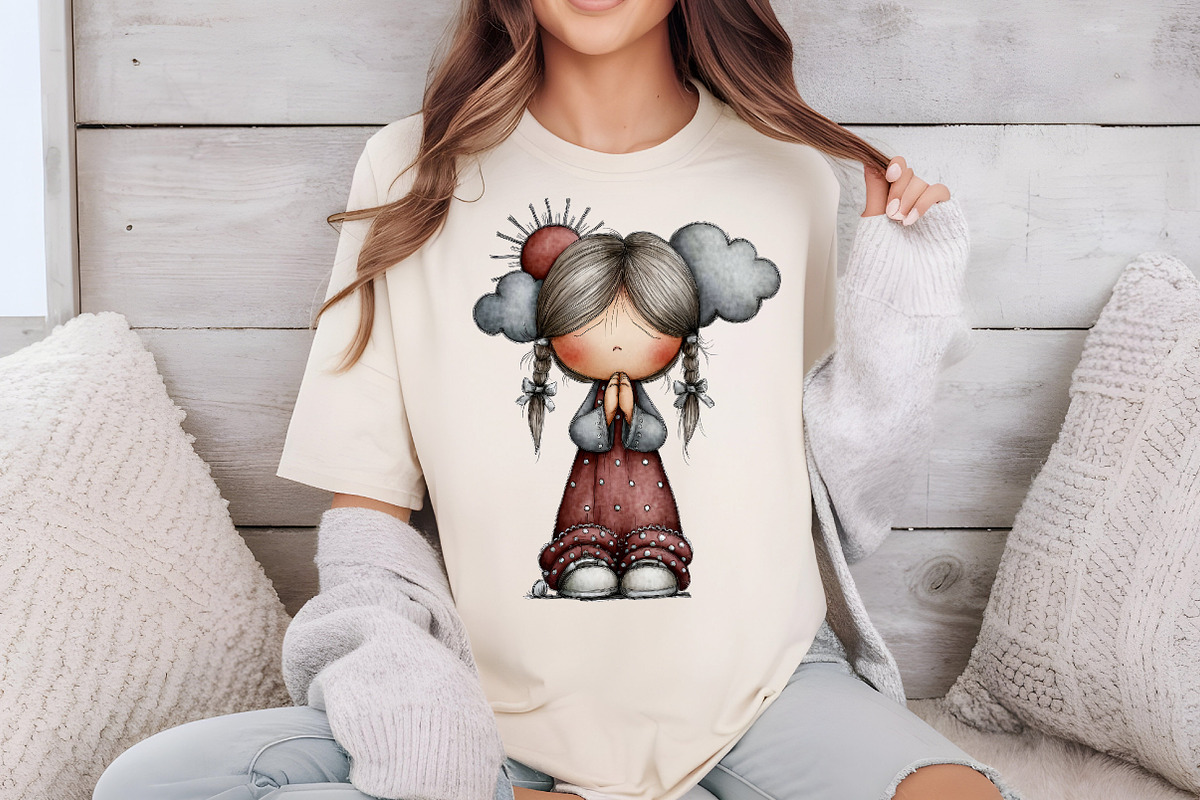 Praying Kids Clipart Bundle, an Illustration by DreamCafeArt (Photo 8 of 8)