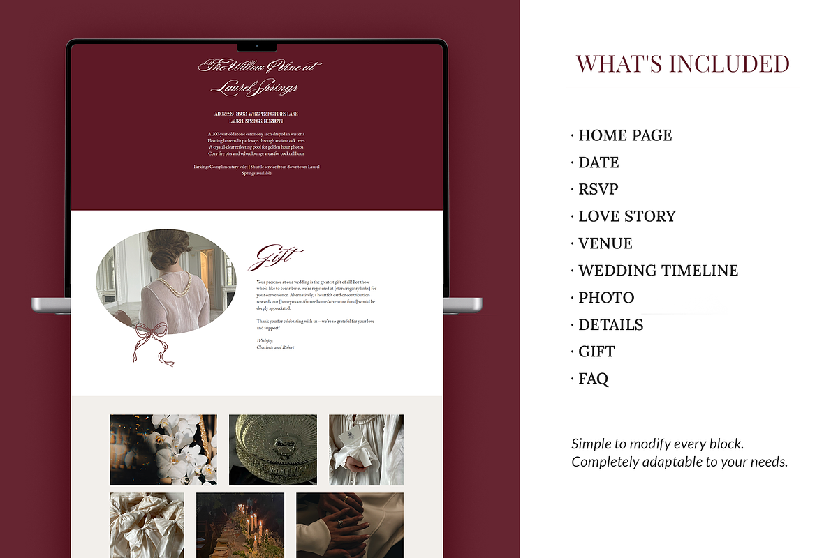 Wedding Website. Canva Template preview 3