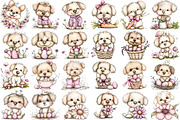 Whimsical Funny Spring Dogs Clipart, an Illustration by DreamPrint404 (Thumbnail 3 of 6)