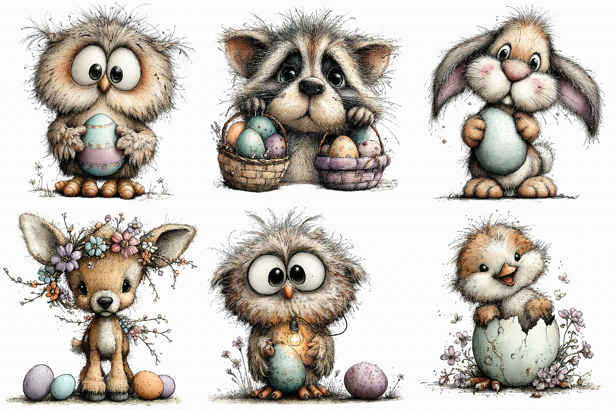Whimsical Easter Animal Clipart, an Illustration by Libby Wishes (Photo 3 of 9)