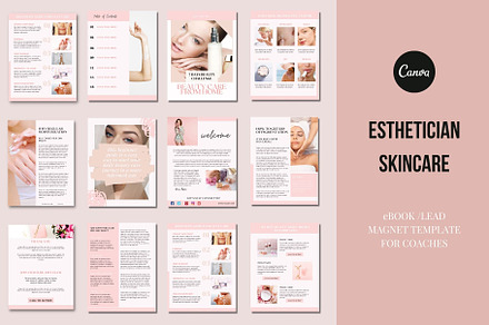 Esthetician Ebook Template Canva, a Magazine Template by Deepa Template Studio