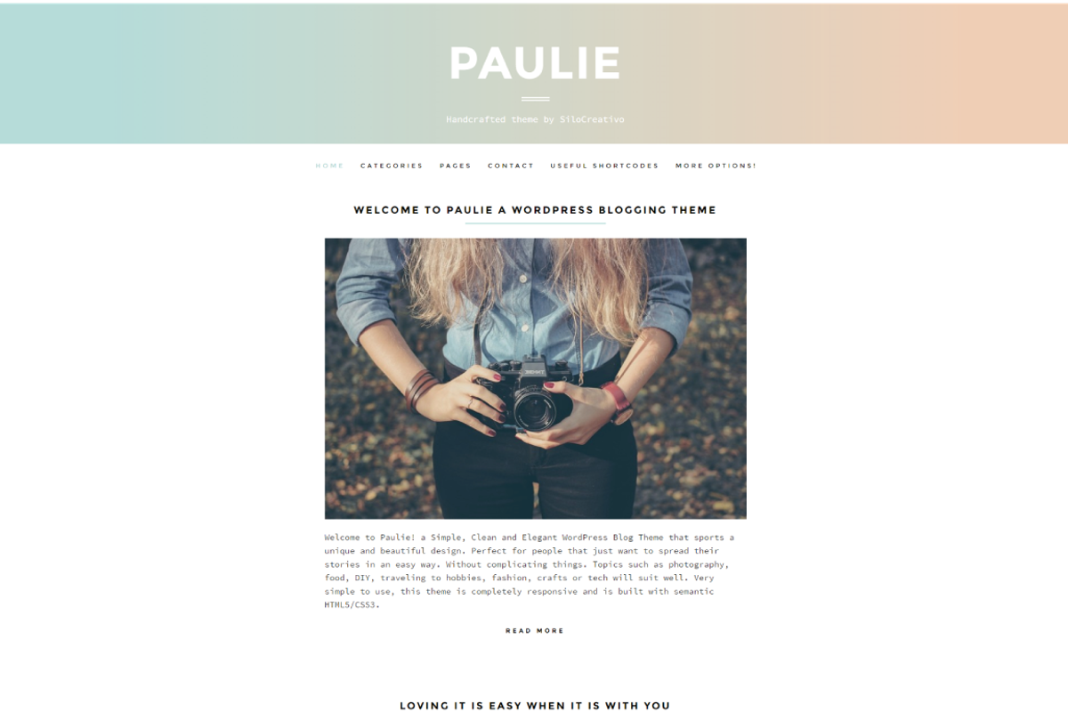 Paulie- Personal WordPress Theme, a WordPress Template by SiloCreativo (Photo 2 of 5)