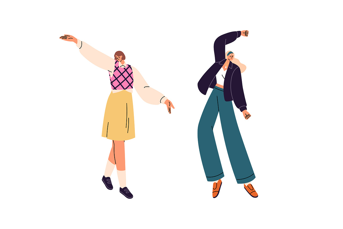 People dance set + seamless patterns, a Person Illustration by PaperTrident (Photo 6 of 8)