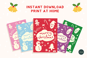 Snowy Christmas Doodles Printables