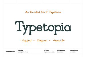 Typetopia Eroded Serif Typeface