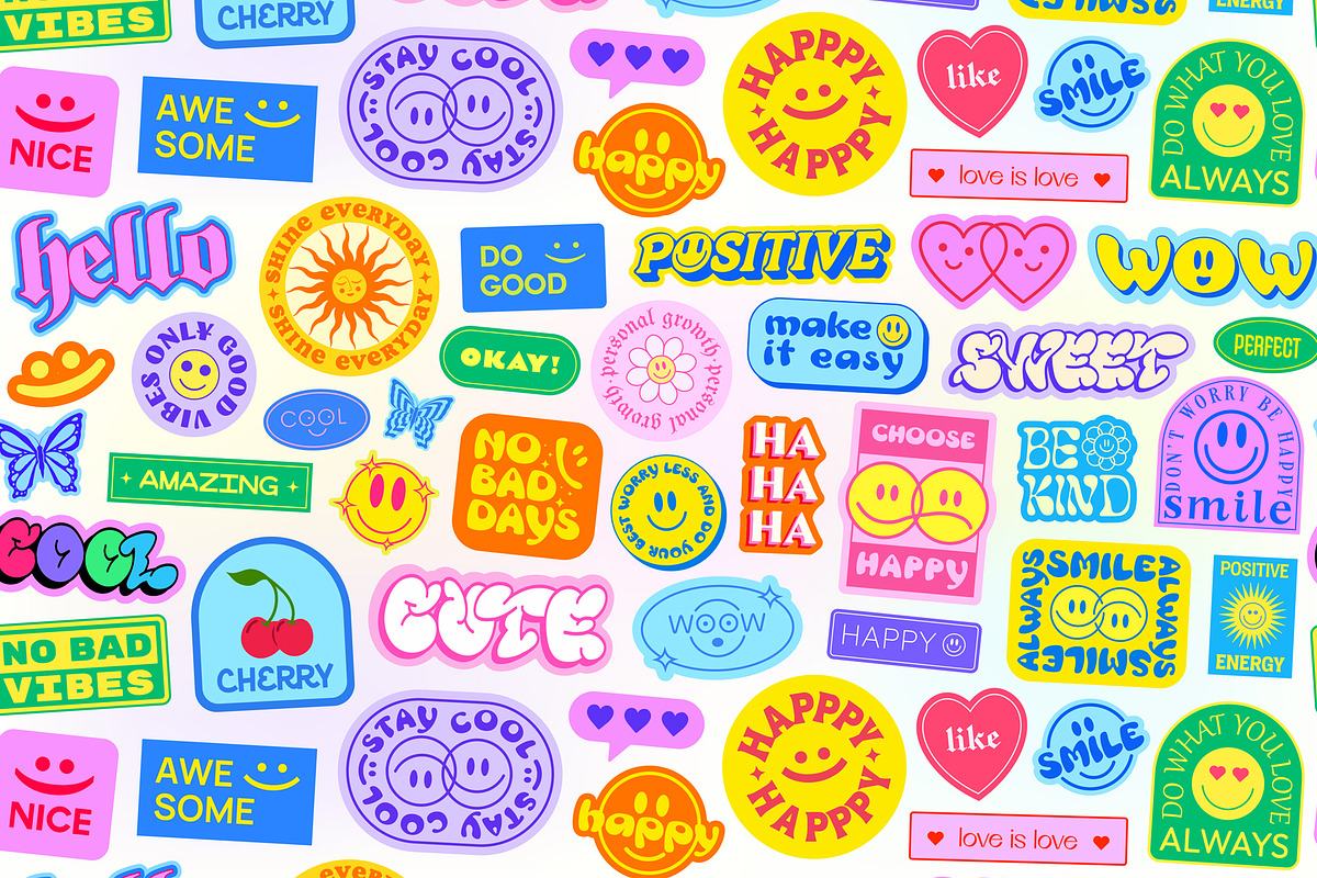 POSITIVE STICKERS PACK, an Object Graphic by craftlove (Photo 8 of 9)