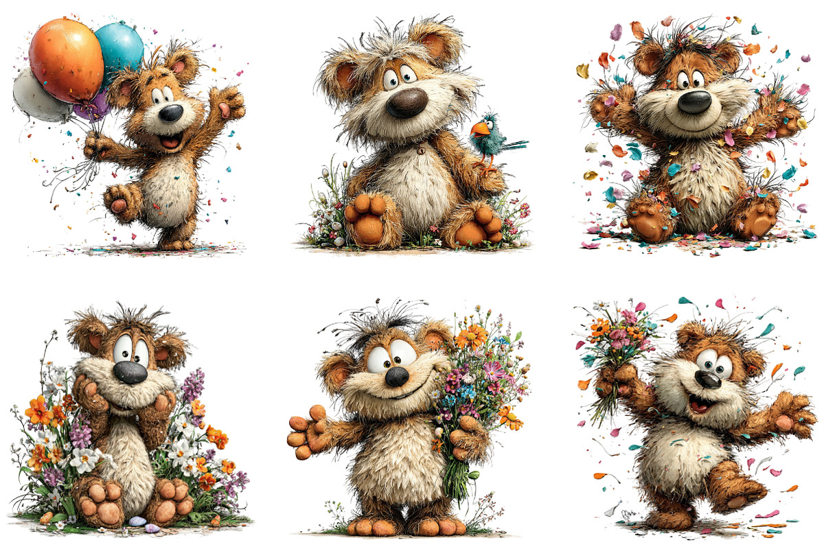 Whimsical Easter Teddy Bear Clipart, an Illustration by CraftArtStudio (Photo 2 of 6)
