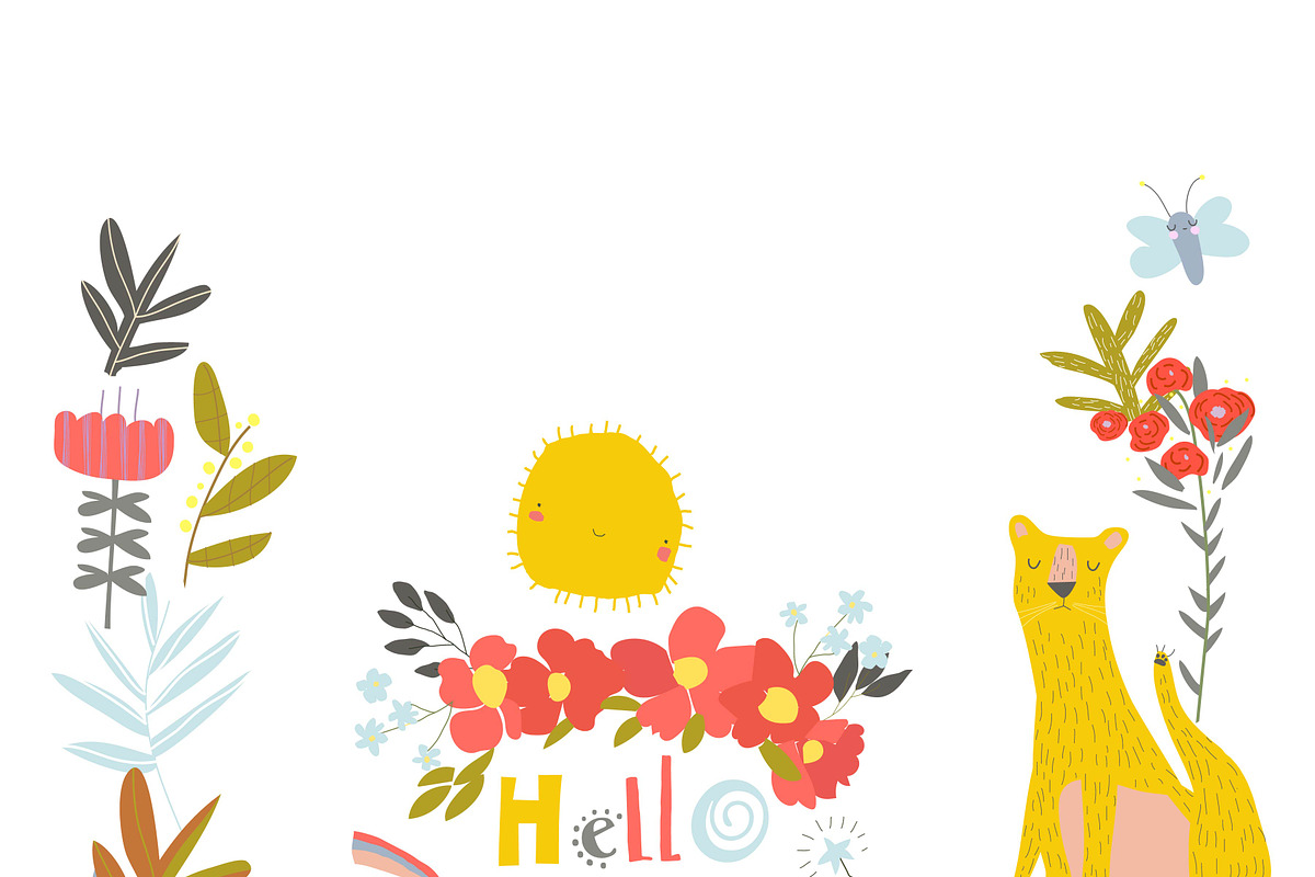 Frame With Lions With Flowers, an Education Illustration by Maria Starus (Photo 3 of 3)