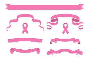 Pink fashion stylish ribbon banners, an Object Graphic by ExpressShop