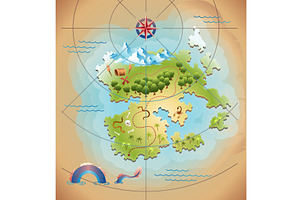 Old treasure or pirate map. Vintage, an Object Illustration by the8monkey