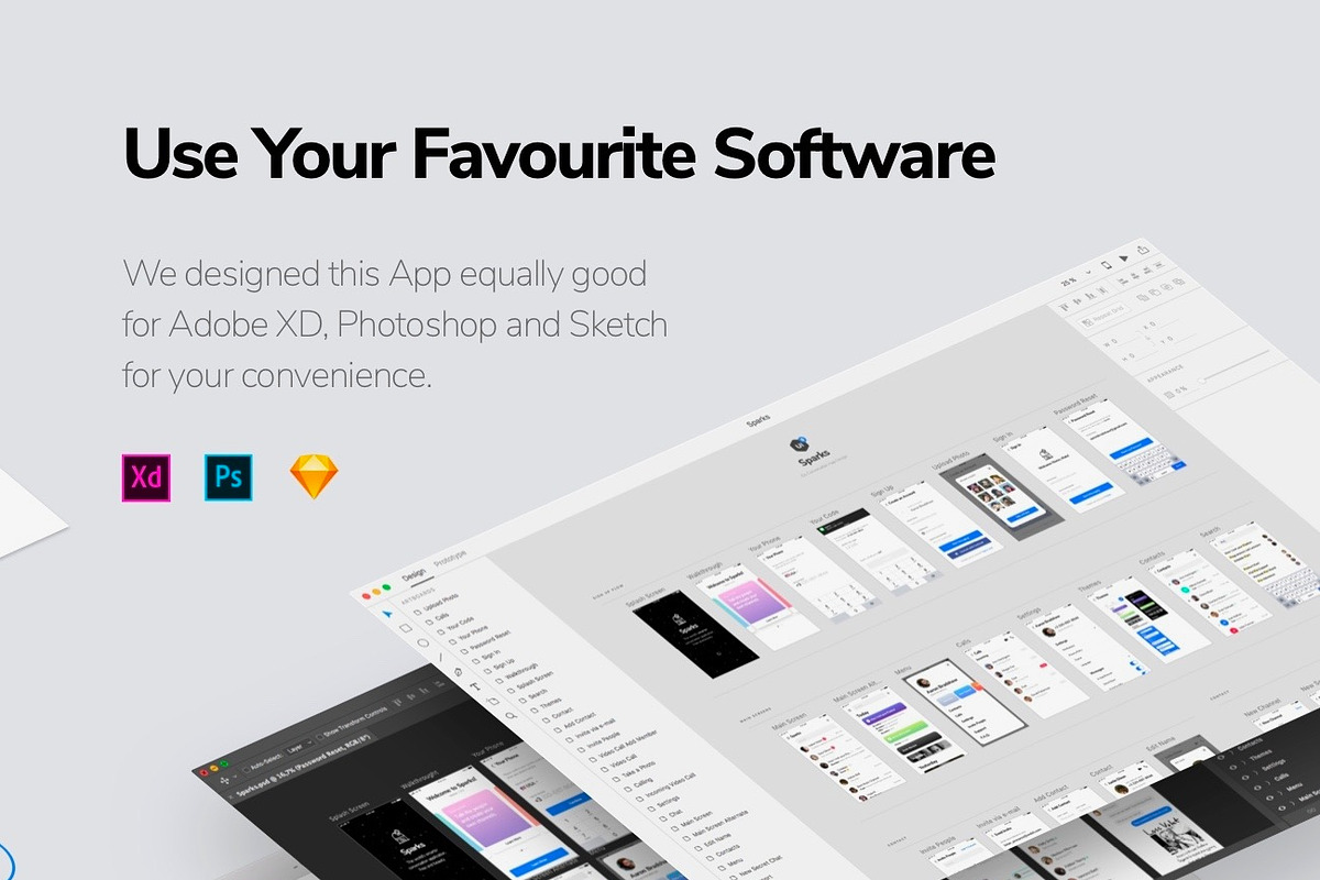 Sparks iOS 11 UI Kit, a Templates & Theme by UI8 (Photo 7 of 9)