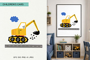 Cute Excavator Nursery Poster Print, an Object Graphic by Irina Ostapenko (Thumbnail 1 of 4)